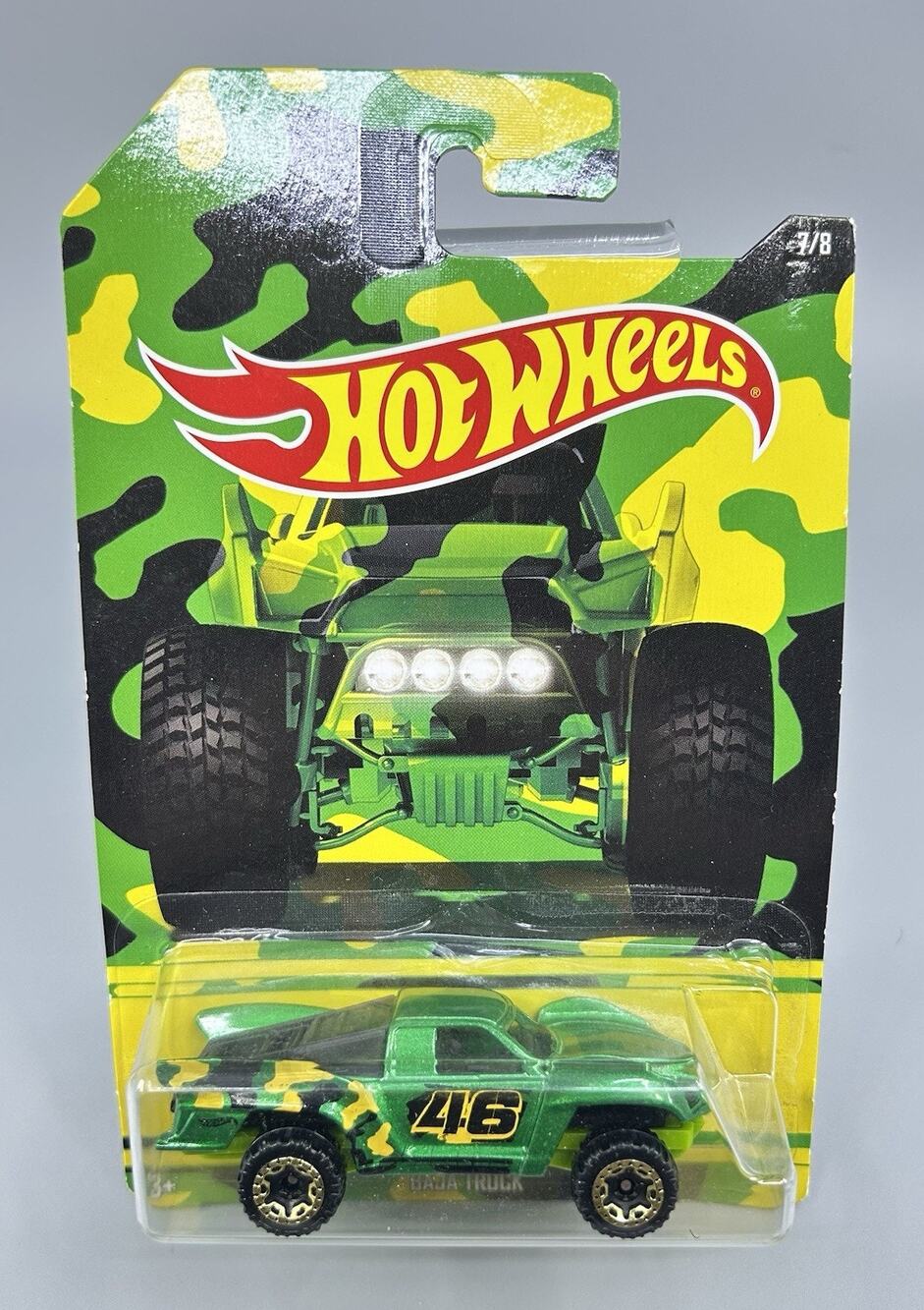 Hot Wheels BAJA TRUCK Camouflage Series 7/8 Green Yellow 1:64 Diecast Mattel NOC